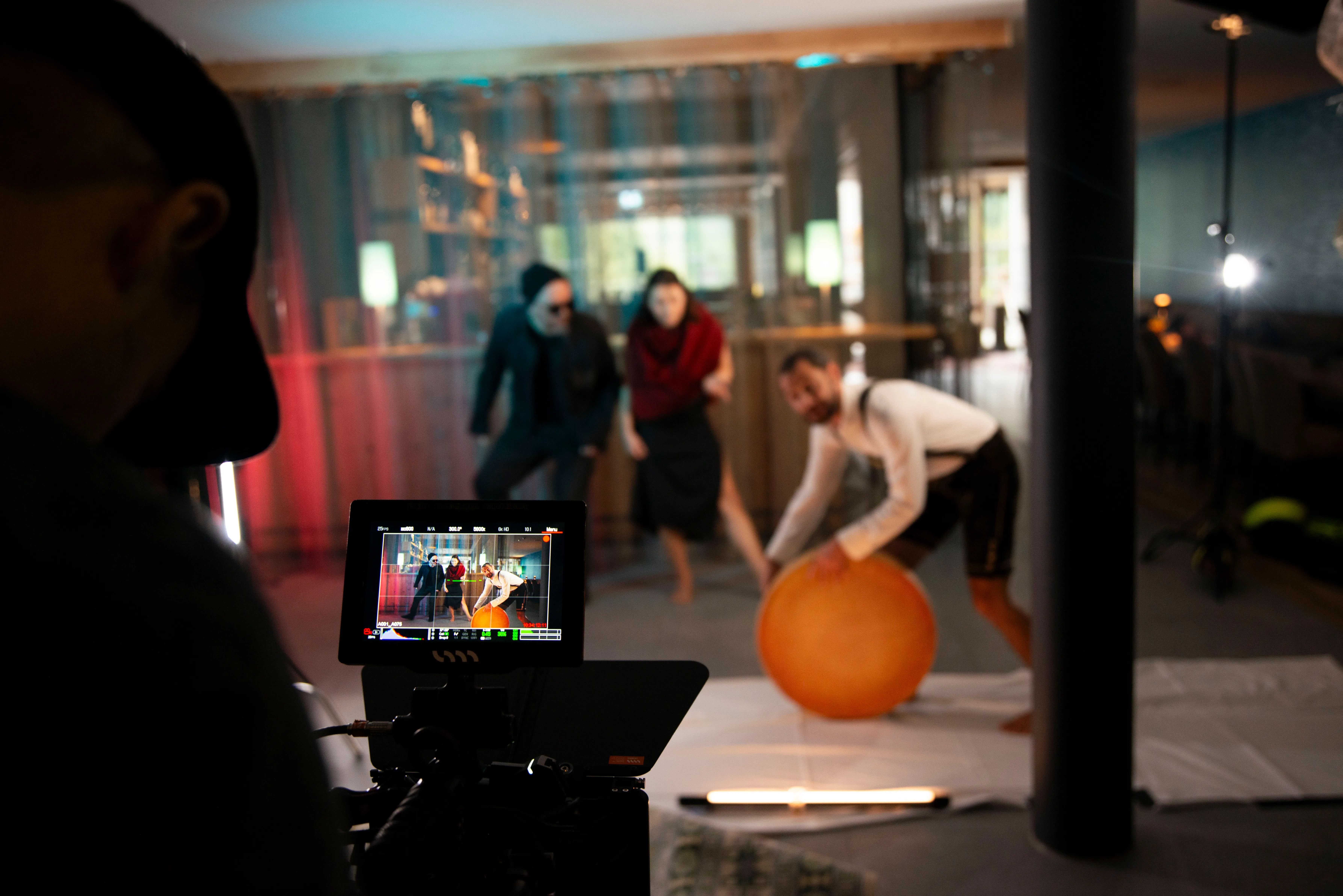 Making-of scene from the A Place to Be Free campaign